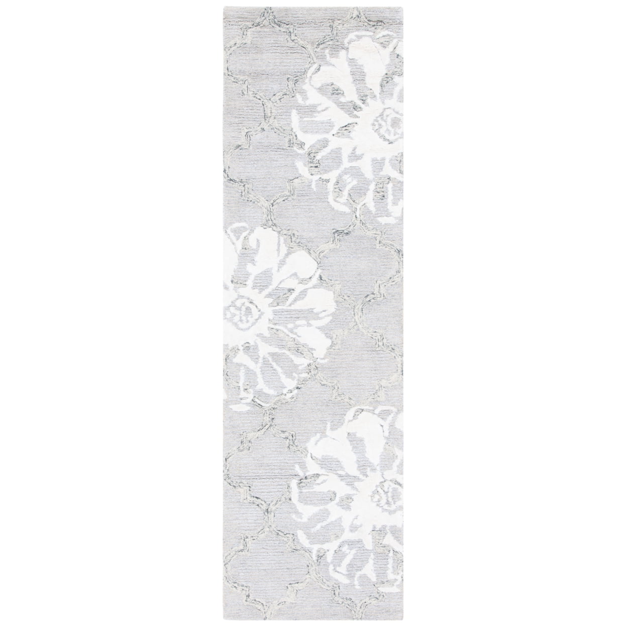 SAFAVIEH Glamour Jaye Floral Area Rug, Silver/Ivory, 4' x 6'