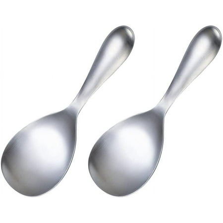 

2Pcs Stainless Steel Rice Spoons Rice Paddle Set Heat Resistant Serving Spoon Cooking Spoon for Kitchen