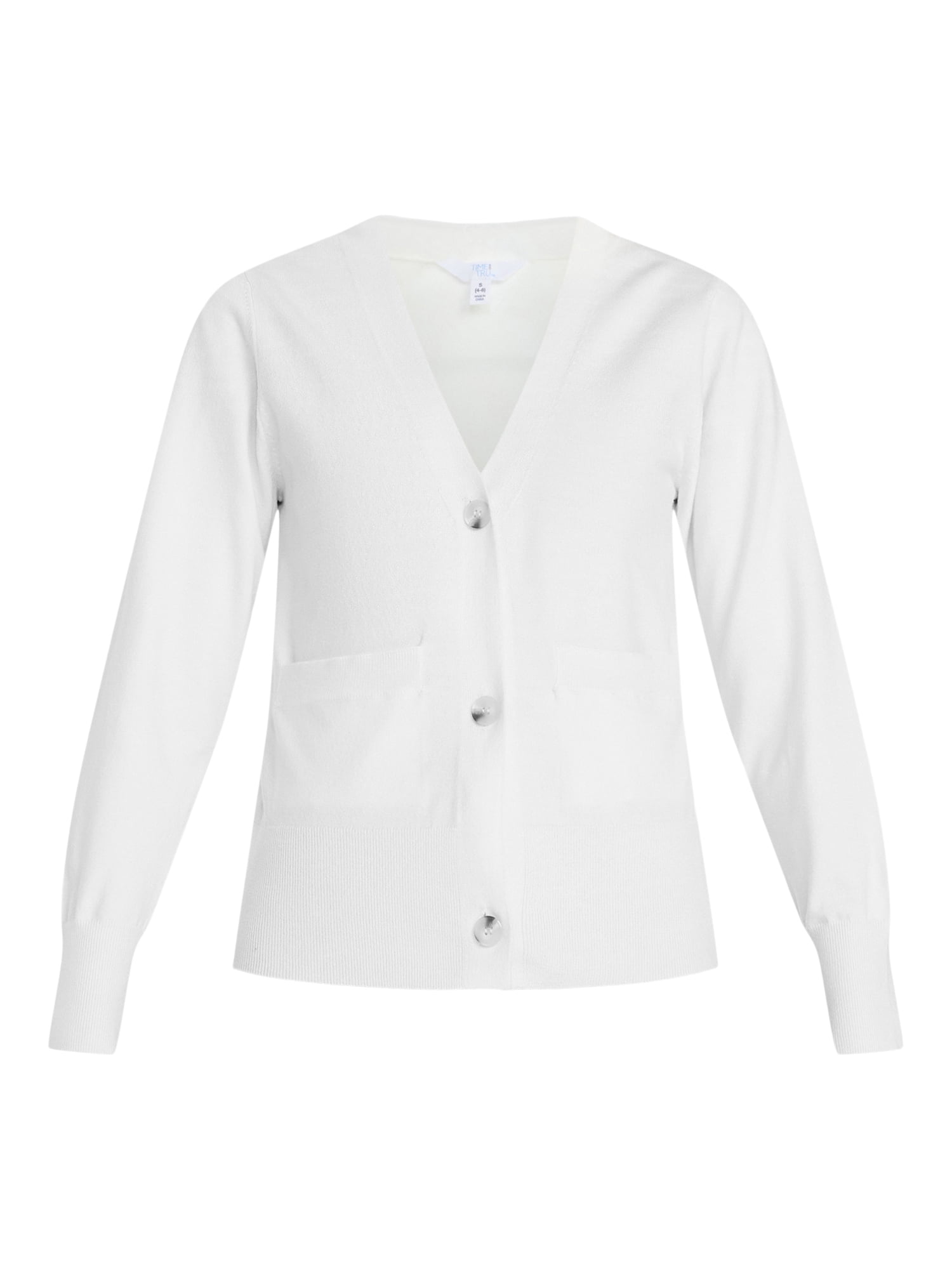 Time and Tru Women's V-Neck Cardigan Sweater, Lightweight, Sizes XS-XXXL