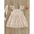 thumbnail image 2 of Franhais Little Girl’s Fashion Floral Dress Casual Square Collar Button-Down Fly Sleeve A-line Dress, 2 of 9