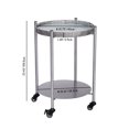 thumbnail image 3 of Round Coffee Table with Wheels 2-Tier Movable Side Tables Silver Metal Detachable Bedside Nightstand for Bedroom Living Room End Tables Next To Sofa (Silver Gray), 3 of 9