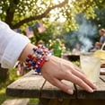 thumbnail image 3 of Tumao 4th of July Accessories USA Patriotic Bracelets for Women Mens USA Red Blue White Beads Stretch Bracelet Set Patriotic 4th of July Independence Day, 3 of 7