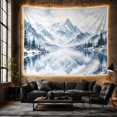 thumbnail image 6 of Frozen Mountain Lake Landscape in Snowy Forest, Serene Watercolor Winter Scene for Nature Lovers, Forest Wall Art, Housewarming Gift, Tapestry Wall Hanging for Bedroom, Living Room and Dorm, 6 of 7