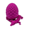 thumbnail image 3 of Surprise Dragon Egg Articulating Gemstone Dragon Fidget Figurine - 3D Printed Dragons Flexible ADHD, Autism, Relief Anxiety - Articulated Joints (Fuchsia), 3 of 6