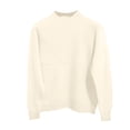 thumbnail image 4 of NMMUED Mock Neck Sweater Tops for Women Womens Long Sleeve Tops Mock Neck Tops for Women Tunic Sweaters for Women Pull Over Sweaters Womens Basic Sweaters for Women Beige L, 4 of 5