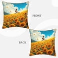 thumbnail image 3 of Fotbe Clear Sky Sunflower Pattern Velvet Decorative Throw Pillow Covers with Elegant Piping, Soft Plush Cushion Cover for Sofa, Bed, Car, Office-20"x20", 3 of 8