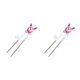 thumbnail image 1 of Ounissouiy palillos de metal patrón de dibujos animados multicolor firmeza adulto profesional comedor utensilio artesanía linda vajilla rosa Rosado 2piezas Ounissouiy CBP392822, 1 of 6