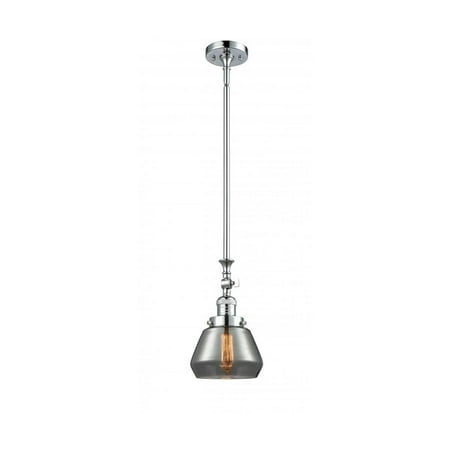 

Polished Chrome Tone Mini Pendants 7 Wide Plated Smoke Glass Steel/Cast Brass Medium Base LED 1 Light Fixture