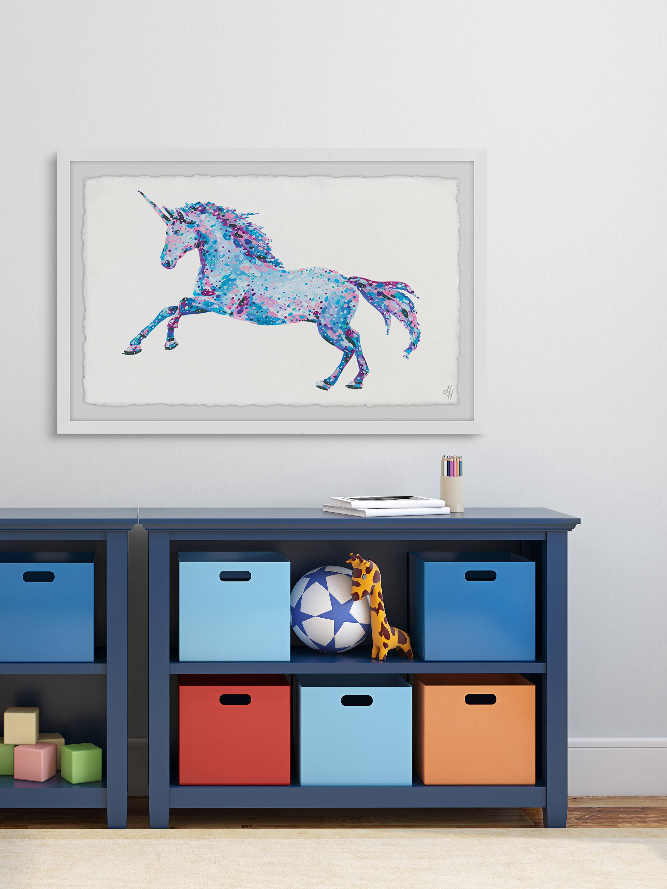 Marmont Hill Unicorn Magic Dust Framed Wall Art, 12.00" x 1.50"