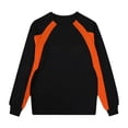 thumbnail image 2 of Daiosportswear Men's Long Sleeve Round Neck Basketball Training Sport T-Shirt Color Block Running Fitness Top Orange-A XXXL, 2 of 8