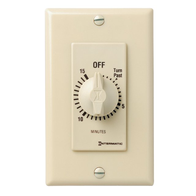 Intermatic FD15MC 15-Minute Spring-Loaded Wall Timer for Fans and Lights Ivory