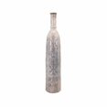 thumbnail image 1 of Benzara BM195598 Oversized Etched Scrollwork Design Glass Vase with Fluted Top, Gray & White, 1 of 1