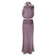 thumbnail image 4 of Conjunto de vestido largo de dos piezas de satén para mujer - Top sin mangas con cuello alto y falda con abertura lateral, ropa formal y casual para fiestas, 4 of 7