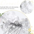 thumbnail image 4 of Wedding Flower Hair Comb Pearl Bridal Hair Accessories Crystal Wedding Hair Piece for Women and Girls (Silver), 4 of 4