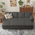 thumbnail image 6 of Pingliang Home Corduroy Sectional Sofa with 3 Ottomans, Modern Modular Sofa Couch with Storage Coffee Table Ottoman,4 Seat U-Shaped Couch Sofa for Living Room, Apartment, APT,Office,Studio,Dark Gray, 6 of 9