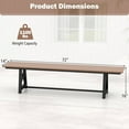 thumbnail image 3 of Costway 1 PCS Patio 72 " Extra Long Bench Outdoor Long Chair for 4 Weatherproof HDPE Seat Brown, 3 of 8