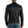 thumbnail image 3 of Men's Genuine Lambskin Leather Jacket Biker Soft Stylish Motorcycle Jacket MJF053, 3 of 4