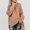 Khaki, variant on Mnyycxen Turtleneck Sweaters for Women Long Sleeve Solid Slit Pullover Top Vintage Chunky Knitted Jumper Tops