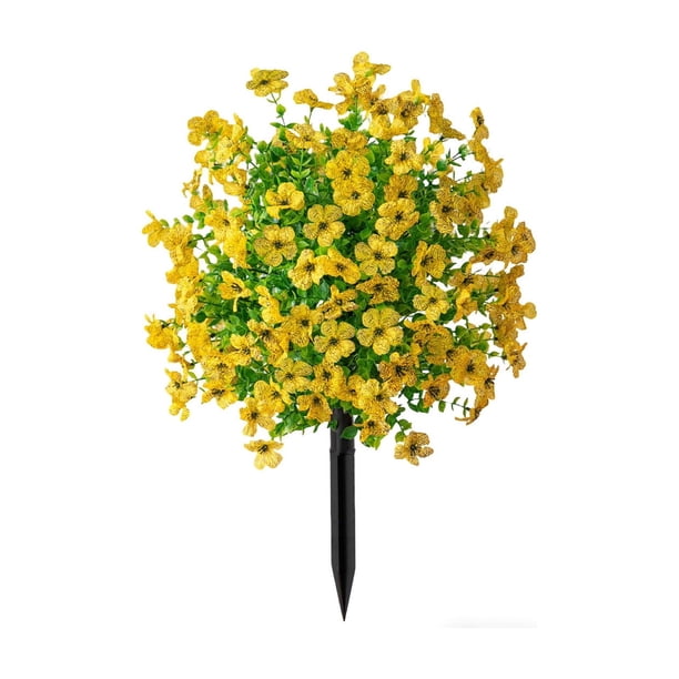 UV Resistant Artificial Flowers for Outdoors with Stakes, Artificial Topiary for Outdoors, Fake Flowers for Garden, Yard, Front Porch, Patio and Balcony Decor(1 pc)