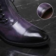 thumbnail image 4 of Men's Side Zipper Dress Ankle Boots, Patent Leather Lace-Up Formal Boots for Business, Classic Business Formal High-Top Leather Boots, 4 of 6