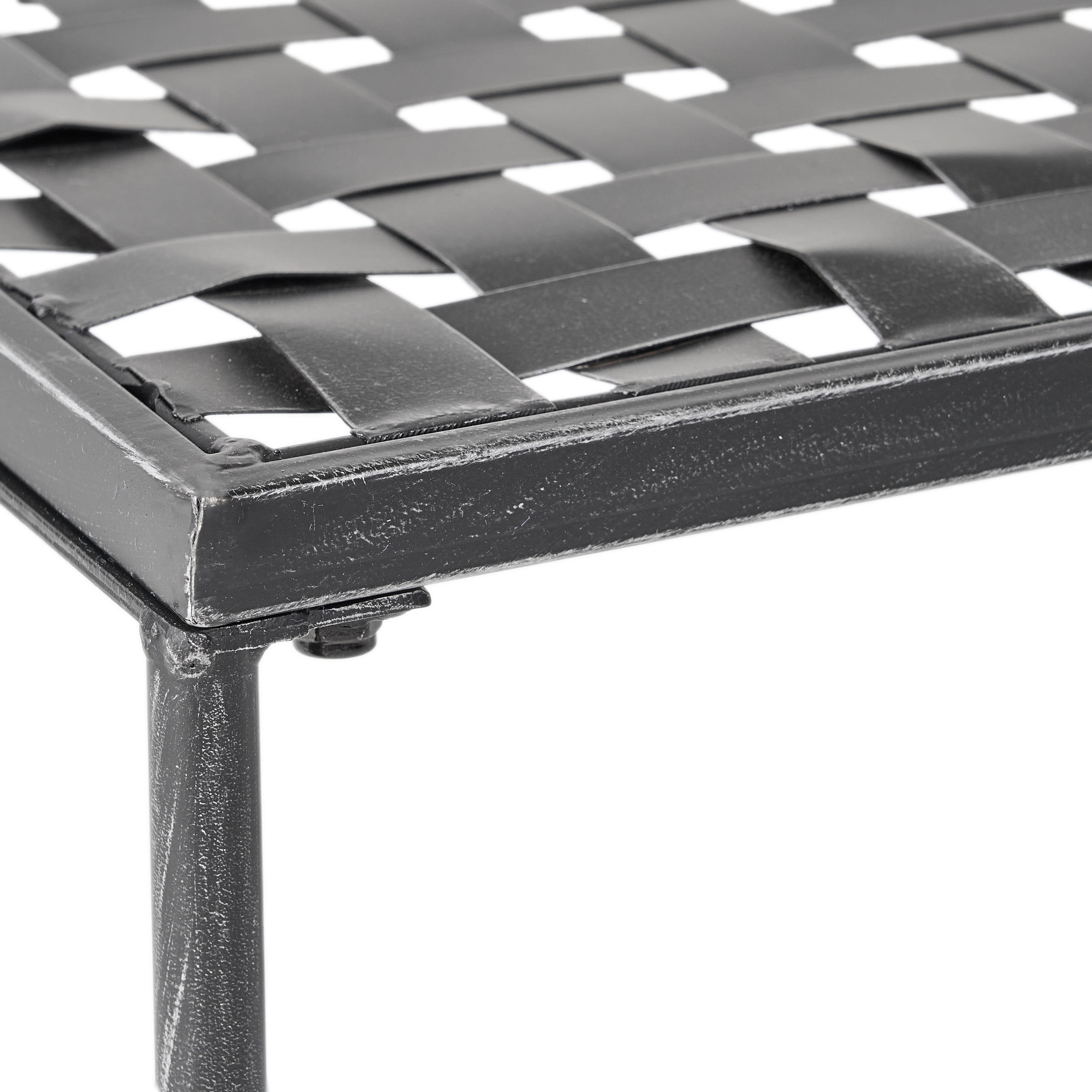 Alexander Outdoor Iron Coffee Table, Black