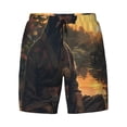 thumbnail image 4 of Lsque Mens Swim Trunks Sunset Meditating Doberman Pattern - Bathing Suit Compression Liner - Beach Swim Shorts Swimwear - (S-3XL) - Stretch Quick Dry -Large, 4 of 9