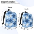 thumbnail image 2 of Casual Canvas Backpack Without Interlayer Large Capacity Stick Bag Design For Outdoor Shopping Office Outdoor Sports Argyle Plaid Lightskyblue_2 Medium, 2 of 7