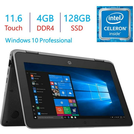 HP Business ProBook x360 11 G3 EE 11.6-inch Touchscreen 2-in-1 Laptop PC, Intel Quad Core Celeron N4100 Up to 2.4GHz, 4GB RAM SDRAM 128GB SSD, USB Type C, HDMI, Webcam, Bluetooth, Windows 10 (Best Pc Laptop On The Market)