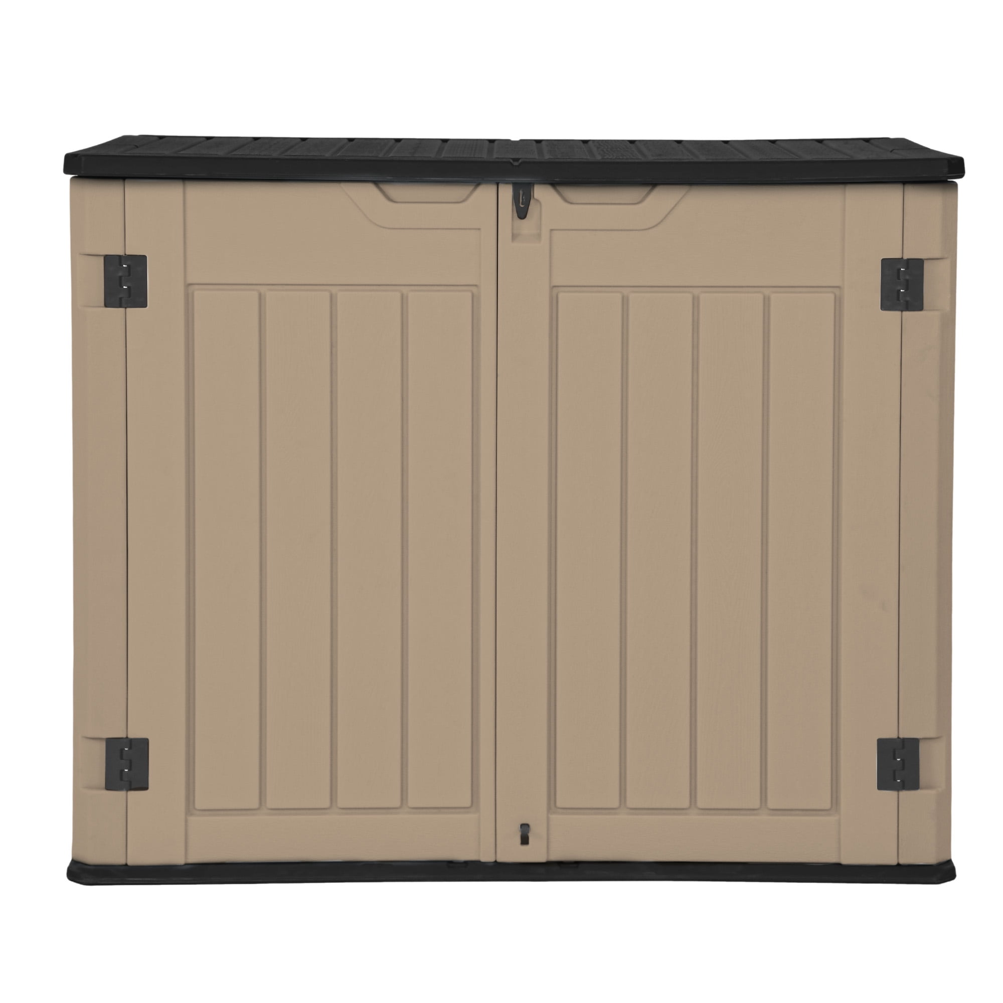 Uforic 35 Cu Ft Weatherproof Resin Outdoor Storage Shed, Lockable for Garden Tools, Easy Assembly, Brown