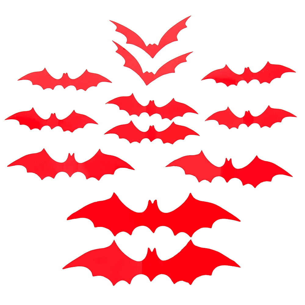 Details about   12x Halloween Decoration Black Spooky Bat 3D PVC Small Scary Wall Stickers Party 