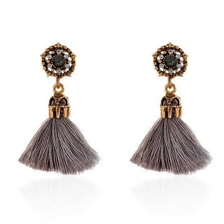 Designer Tiffany Style Earrings MosunxVintage Style Rhinestones Crystal Tassel Dangle Stud Earrings Fashion Jewelry GY ()