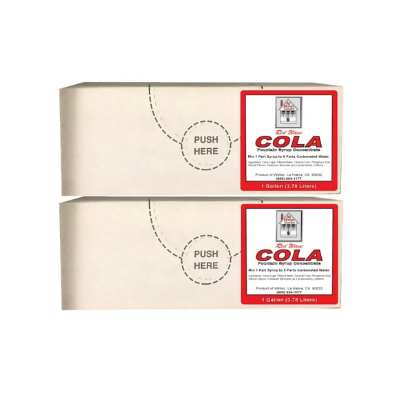 Willtec Red Wave Cola Bag In Box Soda Syrup 1 Gal Twin Pack