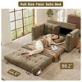 thumbnail image 2 of BedLuxury 55'' Futon Sofa Bed, Comfy 3-in-1 Fordable Sleeper Loveseat, Brown, 2 of 7