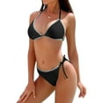 thumbnail image 1 of Womens Triangle Bikini Swimsuit String Halter Two Piece Bathing Suits, 1 of 6