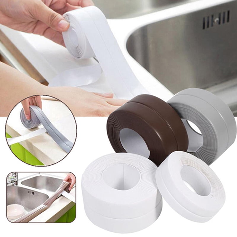 PVC Wall Sealing Strip Tape Waterproof Self-Adhesive Caulk For Kitchen Bathroom 