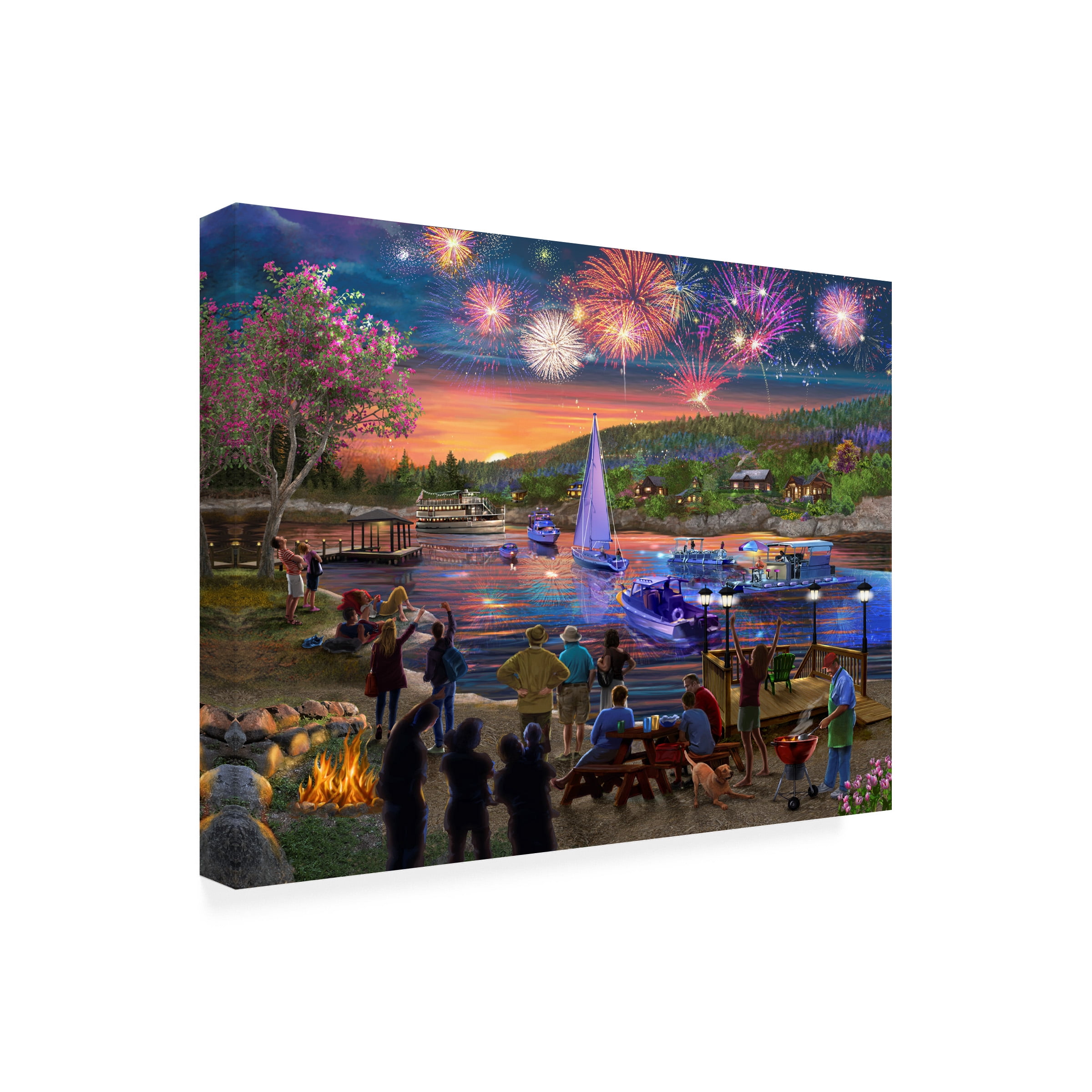 Bigelow Illustrations 'Summer Fireworks 2' Canvas Art