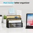 thumbnail image 4 of Mail Organizer for Desk, 3-Slot Mesh Metal Mail Holder countertop, Letter Holder, Office Desktop Envelope and Document Storage Rack (Black), 4 of 12