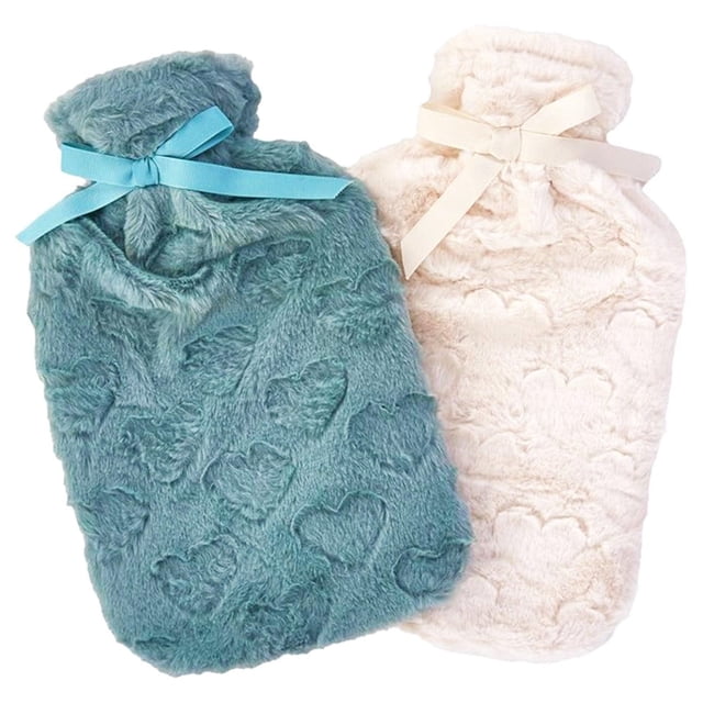 K Collection Heart 2L Hot Water Bottle And Cover (Pack of 2)