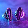 thumbnail image 2 of Vampire Coffin Ghost 14K White Gold Mens Rings Gothic Punk Unique Cool for Male Boyfriend Jewelry Creativity Gift, 2 of 11