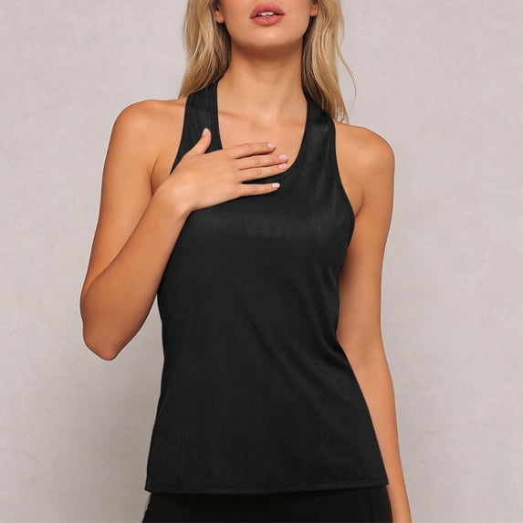 Women's Ice Silk Backless Yoga Top, Breathable Hollow Out Workout Tank, Quick-Dry Athletic Sleeveless Shirt for Fitness & Gym, Sizes S-XL