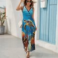 thumbnail image 6 of Nautical Green Sea Turtles Sleeveless Dress Woman Fashion Long Dresses Women's Summer Suit Dress 2025, 6 of 7