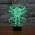 thumbnail image 1 of Luz LED nocturna Octopus 3D que cambia de color para niños con base, 1 of 2