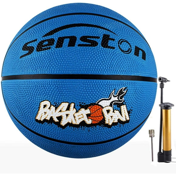 Senston Ballon de Basketball pour Jeunes 27,5 Pouces pour Enfants Juniors Enfants Officiel Taille 5 Ballon de Basketball Lumineux Ballon de Nuit École Enfants Basketball-Bleu