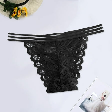 Aayomet Women Panties Women Panties Fashion Girls G String Sports Underwear Lingerie Comfortable Thongs Underpants T Back Black L