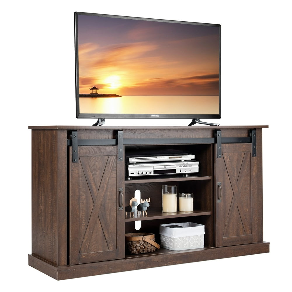 Costway TV Stand Sliding Barn Door Media Center Console for TV