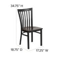 thumbnail image 5 of Flash Furniture HERCULES Series Black School House Back Metal Restaurant Chair - Walnut Wood Seat, 5 of 11