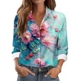 thumbnail image 1 of TaTaai Women Casual Printed Button Down Shirt Long Sleeve Collared Top Ladies Spring Autumn Daily Commute Office Wear Soft Breathable No Fading Machine Washable Stylish Blouse Gift, 1 of 6