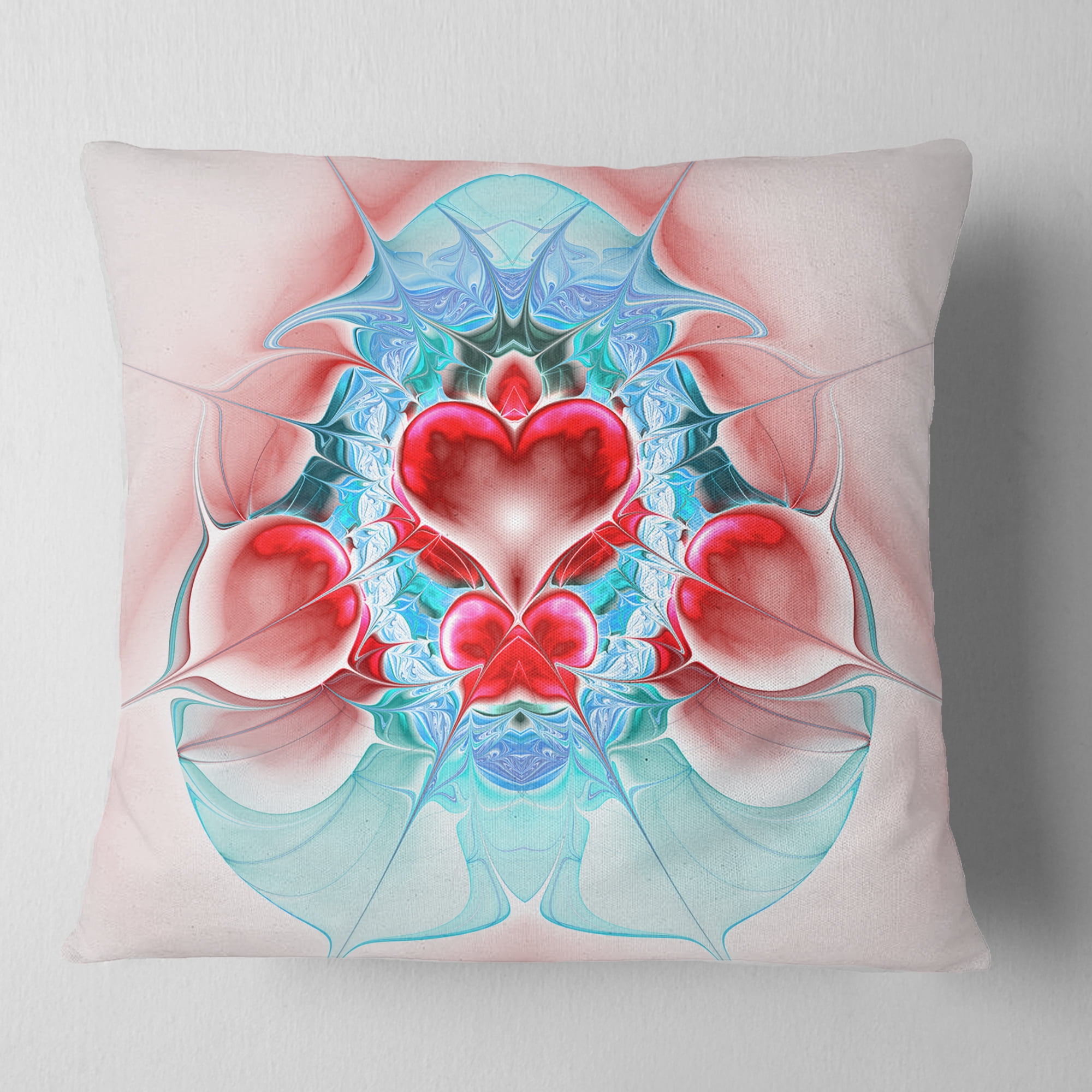 Designart 18" x 18" Red Polyester Throw Pillow