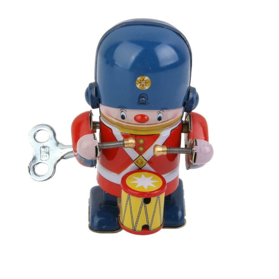 Wind Up Walking DRUMMER SOLDIER Robot Clockwork Collectible Gift