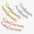 thumbnail image 2 of Personalized Planet Women's Pave CZ Name Drop Earrings, 2 of 3